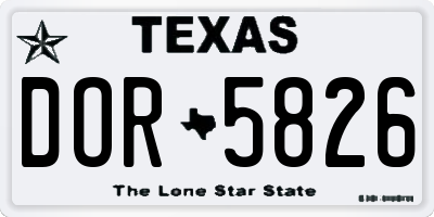 TX license plate DOR5826
