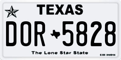TX license plate DOR5828
