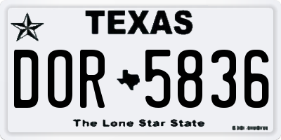TX license plate DOR5836