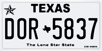 TX license plate DOR5837