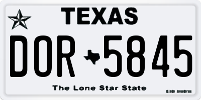 TX license plate DOR5845