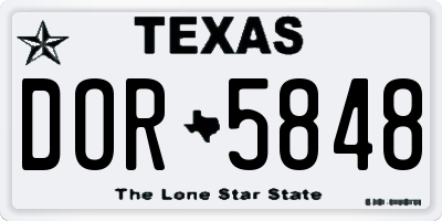 TX license plate DOR5848