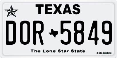 TX license plate DOR5849