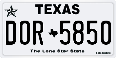 TX license plate DOR5850