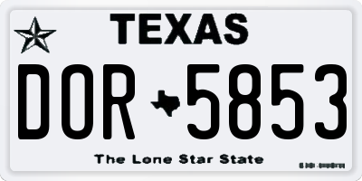TX license plate DOR5853
