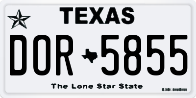 TX license plate DOR5855