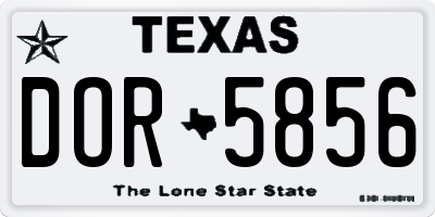 TX license plate DOR5856