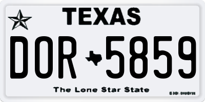 TX license plate DOR5859