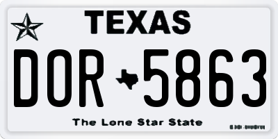 TX license plate DOR5863