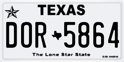 TX license plate DOR5864
