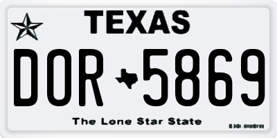 TX license plate DOR5869