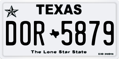 TX license plate DOR5879
