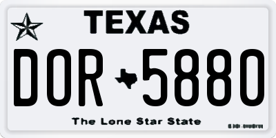 TX license plate DOR5880