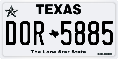 TX license plate DOR5885