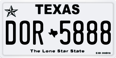 TX license plate DOR5888