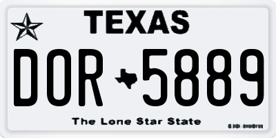 TX license plate DOR5889