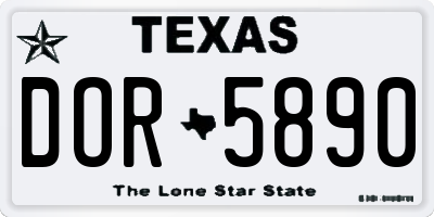 TX license plate DOR5890