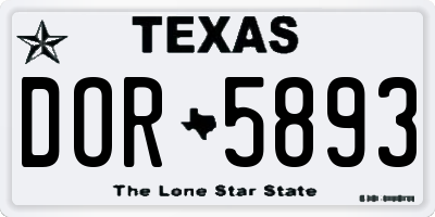 TX license plate DOR5893