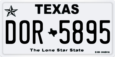 TX license plate DOR5895
