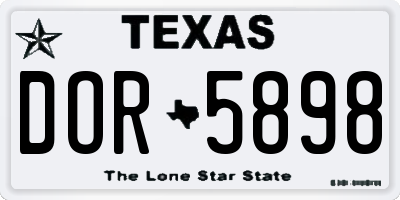 TX license plate DOR5898