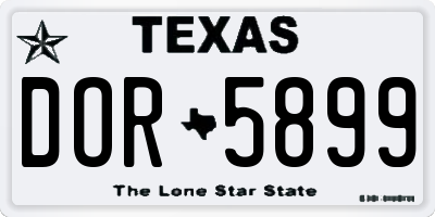 TX license plate DOR5899
