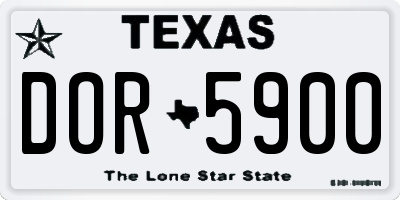 TX license plate DOR5900