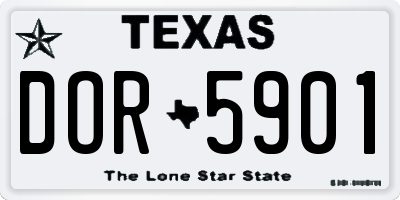 TX license plate DOR5901