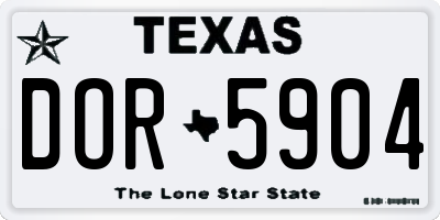 TX license plate DOR5904