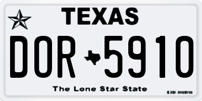 TX license plate DOR5910