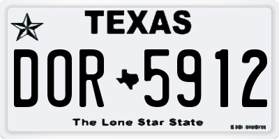 TX license plate DOR5912