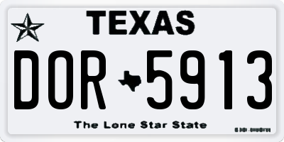TX license plate DOR5913