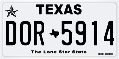 TX license plate DOR5914