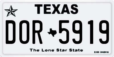 TX license plate DOR5919