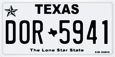 TX license plate DOR5941