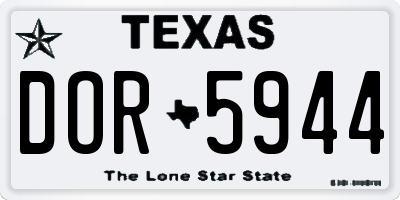 TX license plate DOR5944