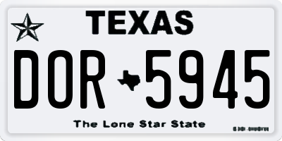 TX license plate DOR5945