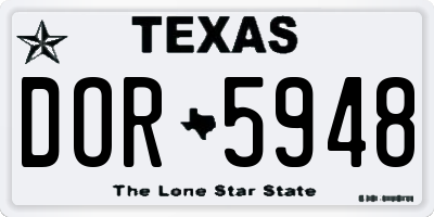 TX license plate DOR5948