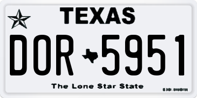 TX license plate DOR5951