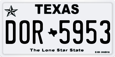TX license plate DOR5953