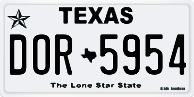 TX license plate DOR5954