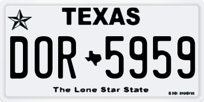 TX license plate DOR5959