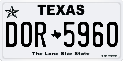 TX license plate DOR5960