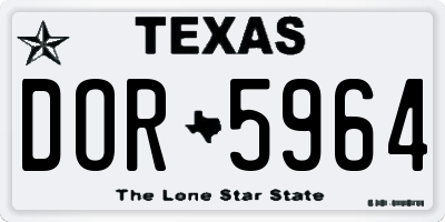 TX license plate DOR5964