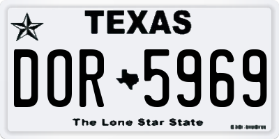 TX license plate DOR5969