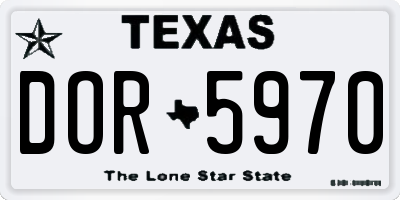 TX license plate DOR5970