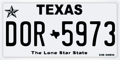 TX license plate DOR5973