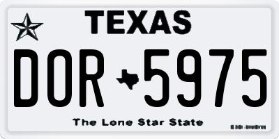 TX license plate DOR5975