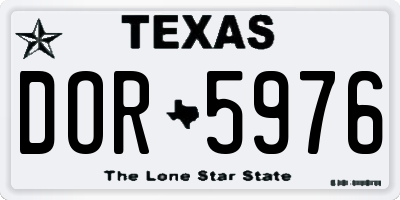 TX license plate DOR5976