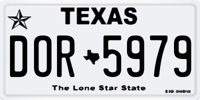 TX license plate DOR5979