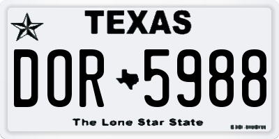 TX license plate DOR5988